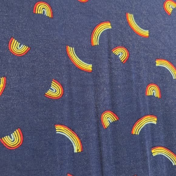 MODCLOTH stretchy half-sleeve rainbow dress. XL, hits right below knee. - Picture 4 of 4